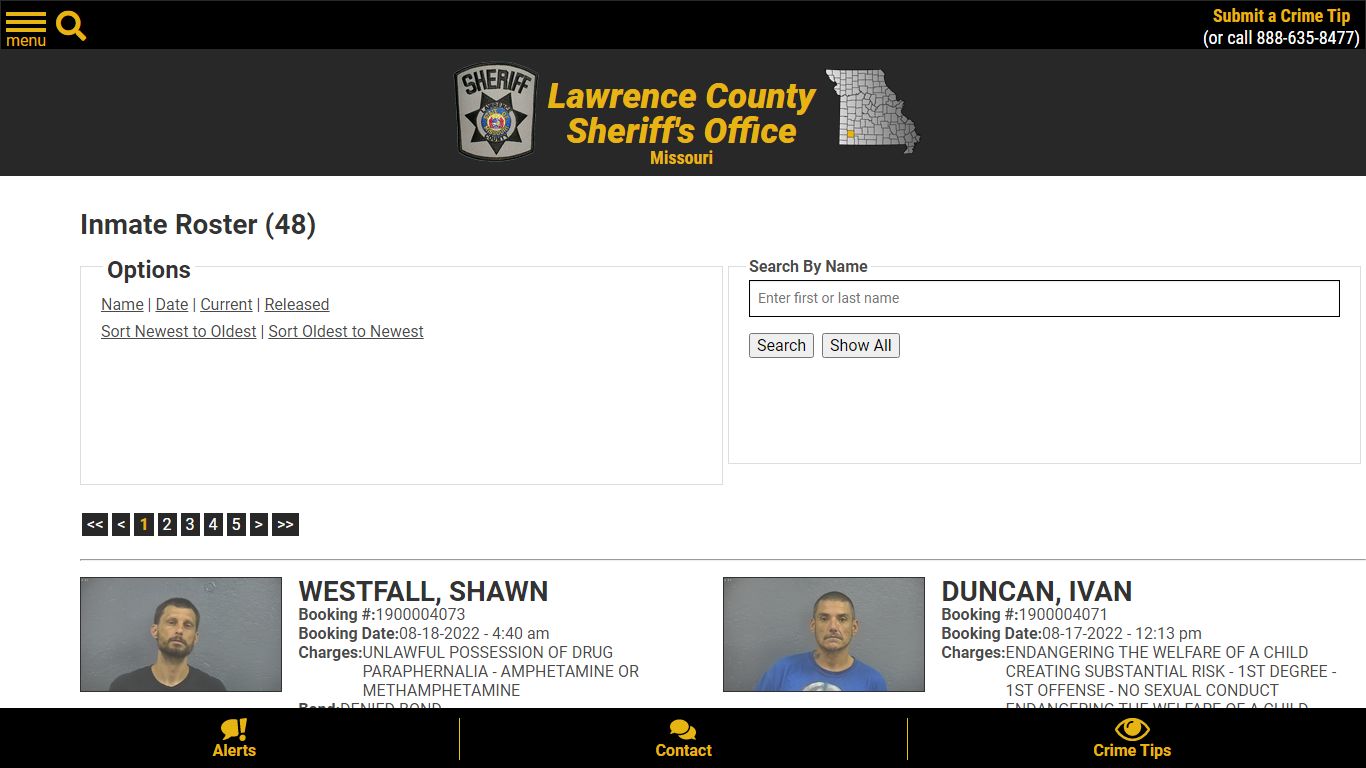 Inmate Roster (64) - Lawrence County Sheriff's Office Missouri